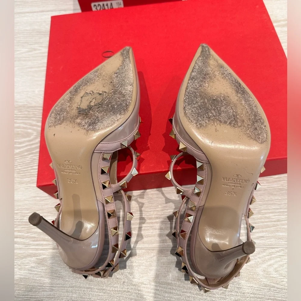 Valentino Garavani Nude Rockstud Leather Caged Pump Size 36.5 - Picture 6 of 9